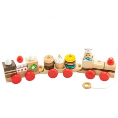 Trenulet din lemn de stivuit, Patiser, 7Toys