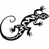 Decoratiune perete Krodesign Lizard, Lungime 60 cm, Negru, VivaTechnix