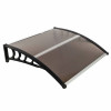 Copertina Policarbonat Fumuriu 120x100cm, Marchiza Modulabila Usa/Fereastra, Protectie Ploaie Grindina, Negru