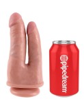 Dildo Dublu King Cock Double Penetrator, Natural, 20 cm
