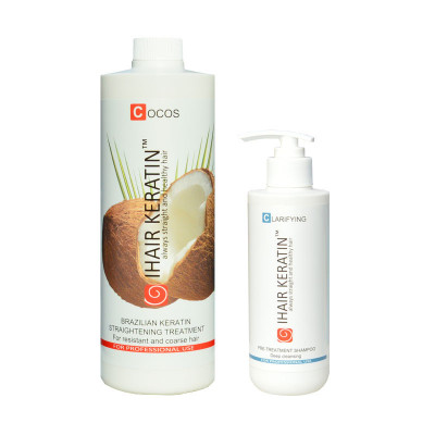 Tratament keratina indreptare Cocos 1000ml + Sampon Clarifiant Ihair Keratin 250ml foto