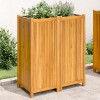 Jardiniera de gradina cu captuseala, 84x42x100 cm, lemn acacia GartenMobel Dekor, vidaXL
