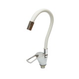 Baterie chiuveta bucatarie cu pipa flexibila, Finisaj crom + negru, monocomanda, montaj stativ, material aliaj zinc 0.34 kg, aerator incorporat,