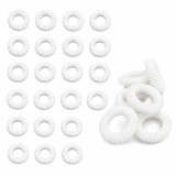 Cumpara ieftin Elastice albe pentru par, set 20 buc, diametru 2.5 cm, model spiralat reutilizabil, accesorii elastice pentru coc, coada si impletituri