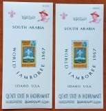 SUD ARABIA -HADRAMAUT &#039;&#039;JAMBOREEA MONDIALA-IDAHO USA -1967&#039;&#039;2 Colite -dant.+nedant.-MNH NESTAMP. - CAT.=120$-Calitate EXTRA, Nestampilat
