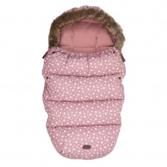 Sac de iarna FreeOn pentru carucior Polar Impermeabil guler detasabil din blanita Cu fleece in interior Pink Dots