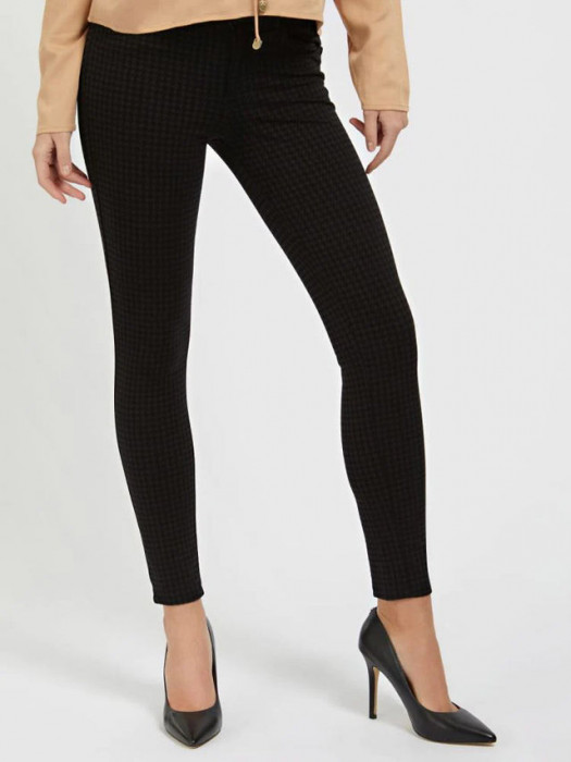 Pantaloni skinny cu imprimeu houndstooth Guess Jeans