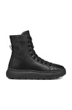 Geox cizme de piele D SPHERICA EC4.1 D femei, culoarea negru, cu toc plat, izolat, D36TCD 00085 C9999