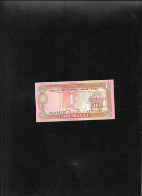Turkmenistan 1 manat 1993 seria3189427 unc foto