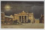 ORADEA , NAGYVARAD , TEATRUL MUNICIPAL , NOAPTEA , CARTE POSTALA , 1918