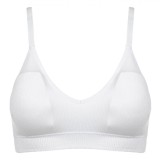 Bustieră Damă, Ribbed Seamless, Bureți Invizibili, Bretele Reglabile, Culoare Albă, Mărime Unică, Oem