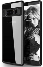 Husa Spate Hibrid Upzz Slim Samsung Note 8 Negru Transparent foto