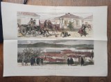 Cumpara ieftin Gravura Braila 1877, Ziar The Graphic, Scene Colorate Manual, 56x40cm, Carte Veche