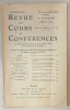 REVUE DES COURS ET CONFERENCES , No.11 , 1934