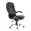 Scaun de birou directorial Valencia V, RONDI, piele ecologica, mecanism Anyfix, brate tapitate, negru