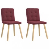 Set 2 Scaune Bucatarie Gossi Rosu Vin, Material Textil, Cadru Metal/Lemn, 45x54x86 cm, Maxim 110 kg