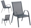 Scaun Gradina Metalic Textilena Gri, cu Brate, Rezistent UV, 150 kg