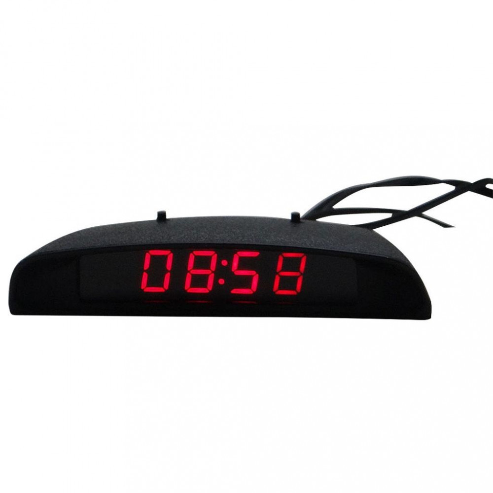 Termometru + voltmetru + ceas digital, leduri rosii, conectare priza, auto  | Okazii.ro