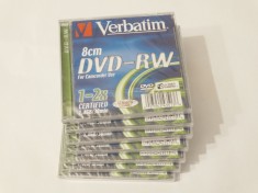 Lot 7 bucati mini DVD 8 cm DVD-RW Verbatim 1,4 GB 2X - sigilate foto
