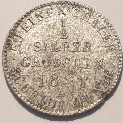 Germania Prusia 1/2 groschen 1821A/Berlin argint Wilhelm lll foto