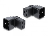 Adaptor alimentare IEC 60320 C20 la C19 unghi 90 grade 16A Negru, Delock 80658