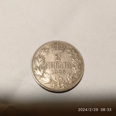-Y- MONEDA YUGOSLAVIA 2 DINARA 1925 VG++/Xf foto