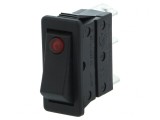 &Icirc;ntrerupător Rocker Negru ON-OFF cu Lumină Neon 16A 250V