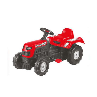 Tractor rosu cu pedale, 81.5 x 45 x 52 cm, claxon foto