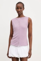 Abercrombie &amp; Fitch bluză femei, culoarea violet, uni, KI139-5175