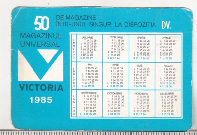 bnk cld Calendar de buzunar - 1985 - Magazinul universal Victoria Bucuresti foto
