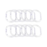 Cumpara ieftin Inele perdea duș Sensea, Plastic, Transparent, Set 12 bucăți