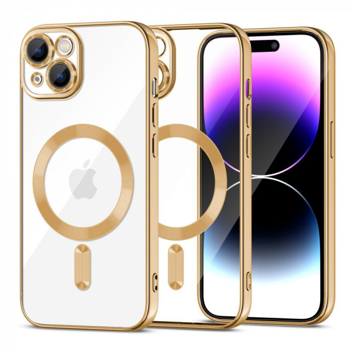 Husa Tech-Protect Magshine MagSafe pentru Apple iPhone 15 Auriu