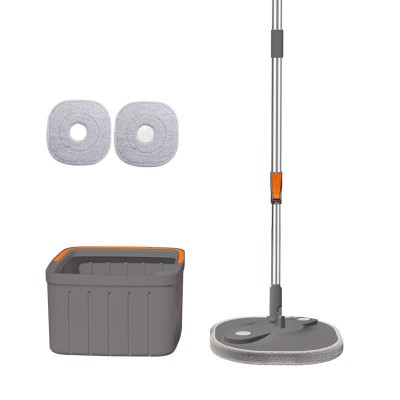 Set mop rotativ cu doua rezerve Dreamramp , culoare negru ,Galeata patrata , doua compartimente pentru apa curata si murdara , robinet de scurgere a a foto