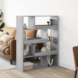 VidaXL Bibliotecă, gri sonoma, 100x33x125,5 cm, lemn prelucrat