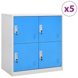 Cumpara ieftin Dulapuri vestiar 5 buc. gri deschis/albastru 90x45x92,5 cm otel