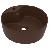 Cumpara ieftin Chiuveta de lux cu preaplin, maro inchis mat, 36x13cm, ceramica