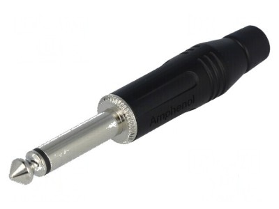 Conector Jack 6,3mm mufă tată mono, 2 piste, drept, pentru cablu foto