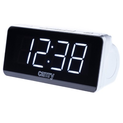 Ceas cu alarma si radio Camry, AM/FM, Snooze, Dual Alarm, reglare luminozitate afisaj, Alb foto