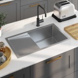 VidaXL Chiuvetă de bucătărie lucrată manual, oțel inoxidabil