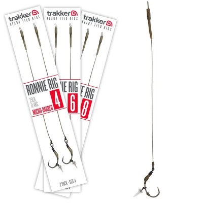 Carlige Legate TRAKKER Ronnie Rigs, Micro Barbed, Nr.4, 25lbs, 2buc/pac foto