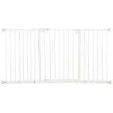 PawHut Porțiță pentru C&acirc;ini și Animale de Companie cu 3 Extensii, Lățime Reglabilă, 74-147.5x76.2 cm, Alb | Aosom Romania