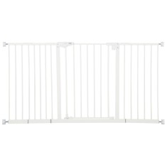 PawHut Porțiță pentru C&acirc;ini și Animale de Companie cu 3 Extensii, Lățime Reglabilă, 74-147.5x76.2 cm, Alb | Aosom Romania