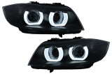 Faruri Xenon 3D U-Led Angel Eyes compatibil cu BMW Seria 3 E90 E91 cu AFS (2008-2011) Negru