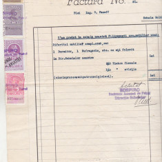 bnk fil Timbre fiscale pe factura Sospiro 1937