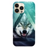 Husa compatibila cu Apple iPhone 13 Mini model Aggressive wolf, Silicon, TPU, Viceversa, Transparent, Carcasa