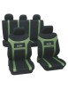 Set Huse Scaun Universale Super Speed Petex Verde-Negru