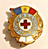 MEDICINA INSIGNA ECHIPIER SANITAR RPR MICA BRONZ 19,25/16,35MM CITITI DESCRIEREA, Romania de la 1950