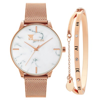 Set Mbrands de dama ceas quartz si bratara in forma de inima foto