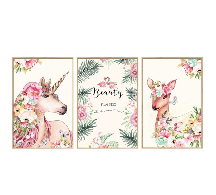 Sticker decorativ, Tablou flamingo, 93 cm, 791STK