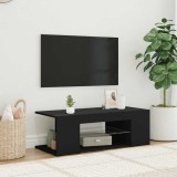 VidaXL Comodă TV cu lumini LED, negru, 90x39x30 cm